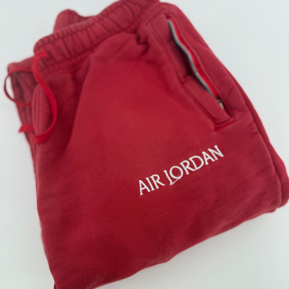Air Jordan Red Sweatpants Joggers‎ Zipper Pockets Size S